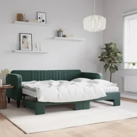 Trundle sofa bed with dark green velvet mattress 80x200 cm by vidaXL, Beds and slatted bases - Ref: Foro24-3197082, Price: 41...