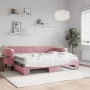 Ausziehbares Schlafsofa mit rosa Samtmatratze 80x200 cm von vidaXL, Betten und Lattenroste - Ref: Foro24-3197083, Preis: 422,...