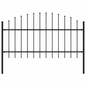 Valla de jardín con punta de lanza de acero 181x125 cm negra