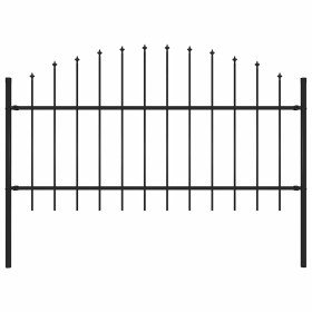 Valla de jardín con punta de lanza de acero 181x125 cm negra