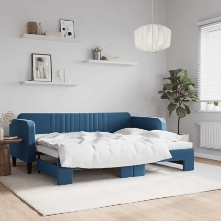 Sofá cama nido terciopelo azul 80x200 cm de vidaXL, Camas y somieres - Ref: Foro24-3197055, Precio: 242,15 €, Descuento: %