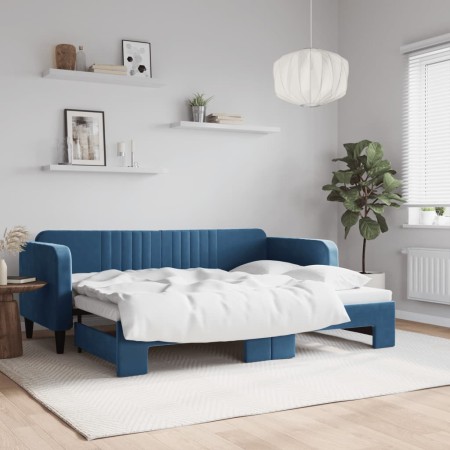 Sofá cama nido terciopelo azul 80x200 cm de vidaXL, Camas y somieres - Ref: Foro24-3197055, Precio: 245,82 €, Descuento: %