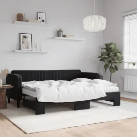 Trundle sofa bed with black velvet mattress 80x200 cm by vidaXL, Beds and slatted bases - Ref: Foro24-3197084, Price: 415,26 ...