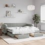 Trundle sofa bed with drawers light gray velvet 80x200 cm by vidaXL, Beds and slatted bases - Ref: Foro24-3197104, Price: 290...