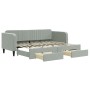 Ausziehbares Schlafsofa mit Schubladen aus hellgrauem Samt, 80 x 200 cm von vidaXL, Betten und Lattenroste - Ref: Foro24-3197...