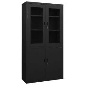 Büroschrank aus schwarzem Stahl, 90 x 40 x 180 cm von vidaXL, Schließfächer und Lagerschränke - Ref: Foro24-335948, Preis: 29...