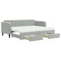 Trundle sofa bed with drawers light gray velvet 80x200 cm by vidaXL, Beds and slatted bases - Ref: Foro24-3197128, Price: 458...