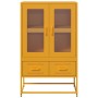 Aparador de acero amarillo mostaza 68x39x111,5 cm