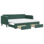 Trundle sofa bed with drawers dark green velvet 80x200 cm by vidaXL, Beds and slatted bases - Ref: Foro24-3197130, Price: 455...