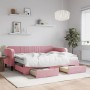Ausziehbares Schlafsofa mit rosa Samtschubladen 80x200 cm von vidaXL, Betten und Lattenroste - Ref: Foro24-3197131, Preis: 46...