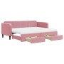Ausziehbares Schlafsofa mit rosa Samtschubladen 80x200 cm von vidaXL, Betten und Lattenroste - Ref: Foro24-3197131, Preis: 46...
