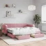 Trundle sofa bed with pink velvet drawers 80x200 cm by vidaXL, Beds and slatted bases - Ref: Foro24-3197107, Price: 280,91 €,...