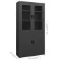 Anthracite grey steel office cabinet 90x40x180 cm by vidaXL, Lockers and storage cabinets - Ref: Foro24-335949, Price: 293,73...