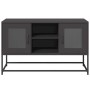 Mueble para TV de acero negro 100,5x39x60,5 cm