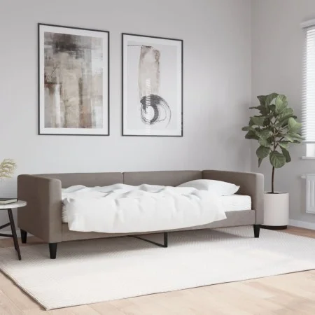 Sofa bed with taupe gray fabric mattress 90x200 cm by vidaXL, Beds and slatted bases - Ref: Foro24-3196563, Price: 330,57 €, ...