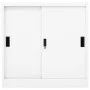 Büroschrank mit Schiebetür aus weißem Stahl, 90 x 40 x 90 cm von vidaXL, Schließfächer und Lagerschränke - Ref: Foro24-335950...