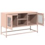 Mueble para TV de acero rosa 100,5x39x60,5 cm