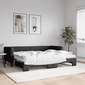 Trundle sofa bed with black fabric mattress 80x200 cm by vidaXL, Beds and slatted bases - Ref: Foro24-3196593, Price: 416,63 ...