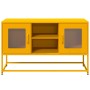 Mueble para TV de acero amarillo mostaza 100,5x39x60,5 cm