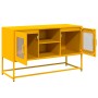 Mueble para TV de acero amarillo mostaza 100,5x39x60,5 cm