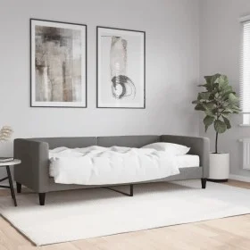 Sofa bed with dark gray fabric mattress 90x200 cm by vidaXL, Beds and slatted bases - Ref: Foro24-3196561, Price: 330,57 €, D...