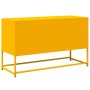 Mueble para TV de acero amarillo mostaza 100,5x39x60,5 cm