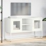 Mueble para TV de acero blanco 100,5x39x60,5 cm