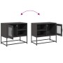 Mueble para TV de acero negro 68x39x60,5 cm