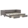 Trundle sofa bed with drawers taupe gray fabric 80x200 cm by vidaXL, Beds and slatted bases - Ref: Foro24-3196612, Price: 281...