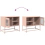 Mueble para TV de acero rosa 68x39x60,5 cm