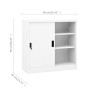 Office cabinet with sliding door white steel 90x40x90cm by vidaXL, Lockers and storage cabinets - Ref: Foro24-335950, Price: ...