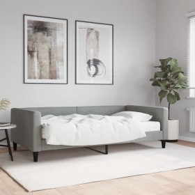 Sofa bed with light gray fabric mattress 100x200 cm by vidaXL, Beds and slatted bases - Ref: Foro24-3196565, Price: 295,62 €,...