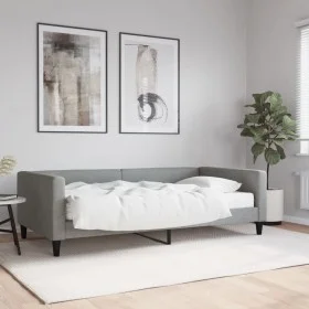 Sofa bed with light gray fabric mattress 100x200 cm by vidaXL, Beds and slatted bases - Ref: Foro24-3196565, Price: 368,67 €,...