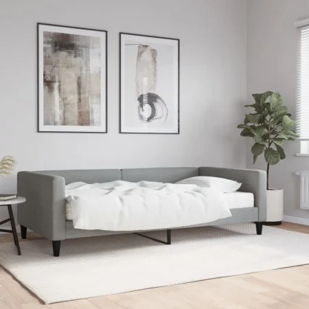 Schlafsofa mit hellgrauer Stoffmatratze 100x200 cm von vidaXL, Betten und Lattenroste - Ref: Foro24-3196565, Preis: 334,96 €,...