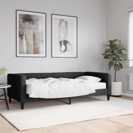 Sofá cama con colchón tela negro 90x200 cm de vidaXL, Camas y somieres - Ref: Foro24-3196562, Precio: 272,93 €, Descuento: %