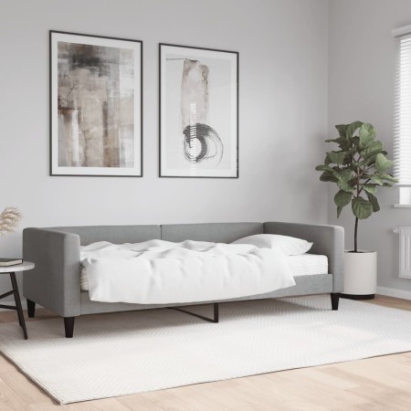 Sofá cama con colchón tela gris claro 90x200 cm de vidaXL, Camas y somieres - Ref: Foro24-3196560, Precio: 297,41 €, Descuent...