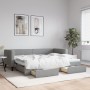 Trundle sofa bed with drawers light gray fabric 80x200 cm by vidaXL, Beds and slatted bases - Ref: Foro24-3196609, Price: 282...