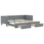 Trundle sofa bed with drawers light gray fabric 80x200 cm by vidaXL, Beds and slatted bases - Ref: Foro24-3196609, Price: 282...