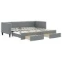Trundle sofa bed with drawers light gray fabric 80x200 cm by vidaXL, Beds and slatted bases - Ref: Foro24-3196609, Price: 282...