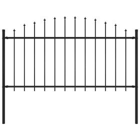 Valla de jardín con punta de lanza de acero 181x150 cm negra