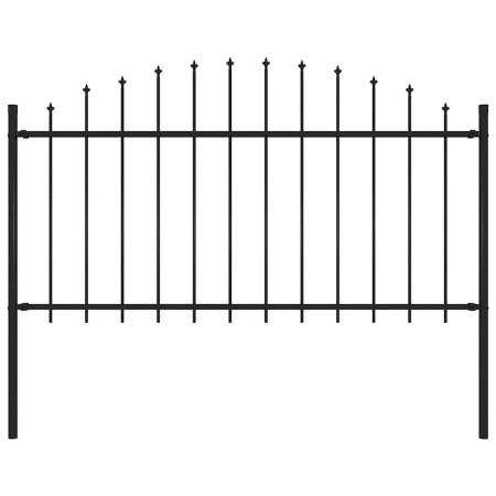 Valla de jardín con punta de lanza de acero 181x150 cm negra