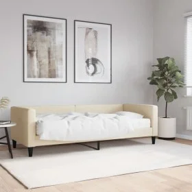 Sofa bed with cream fabric mattress 80x200 cm by vidaXL, Beds and slatted bases - Ref: Foro24-3196559, Price: 307,41 €, Disco...