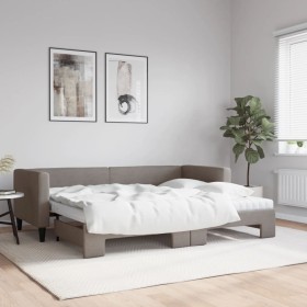 Sofá cama nido con colchón tela gris taupe 80x200 cm de vidaXL, Camas y somieres - Ref: Foro24-3196594, Precio: 393,43 €, Des...