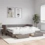 Trundle sofa bed with drawers taupe gray fabric 80x200 cm by vidaXL, Beds and slatted bases - Ref: Foro24-3196630, Price: 452...