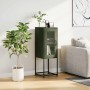 Aparador de acero laminado en frío verde oliva 36x39x107 cm