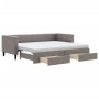 Trundle sofa bed with drawers taupe gray fabric 80x200 cm by vidaXL, Beds and slatted bases - Ref: Foro24-3196630, Price: 407...