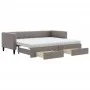 Trundle sofa bed with drawers taupe gray fabric 80x200 cm by vidaXL, Beds and slatted bases - Ref: Foro24-3196630, Price: 452...
