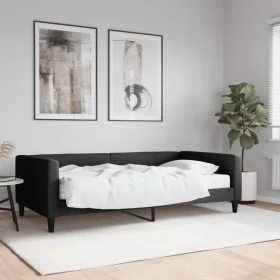 Sofa bed with black fabric mattress 100x200 cm by vidaXL, Beds and slatted bases - Ref: Foro24-3196567, Price: 366,84 €, Disc...