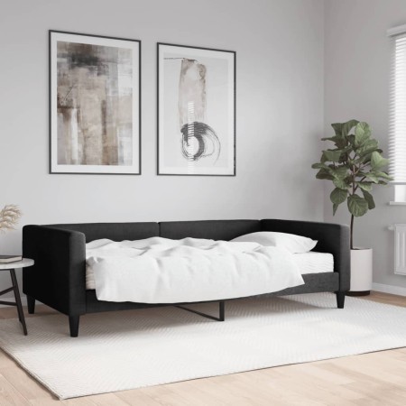 Sofa bed with black fabric mattress 100x200 cm by vidaXL, Beds and slatted bases - Ref: Foro24-3196567, Price: 336,96 €, Disc...