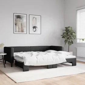 Sofá cama nido tela negro 80x200 cm de vidaXL, Camas y somieres - Ref: Foro24-3196575, Precio: 241,00 €, Descuento: %